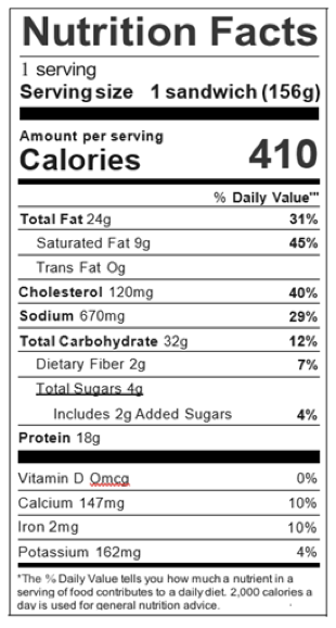 New York Breakfast Bagel Nutrition Facts