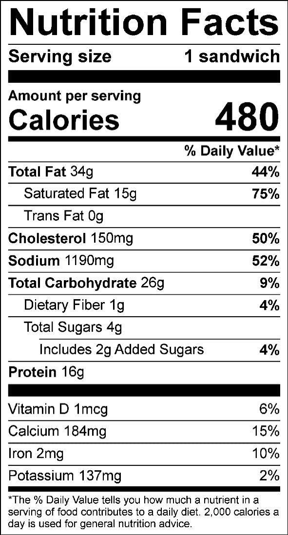 Sausage Egg and Cheese on a Jalapeno Biscuit Nutrition Facts