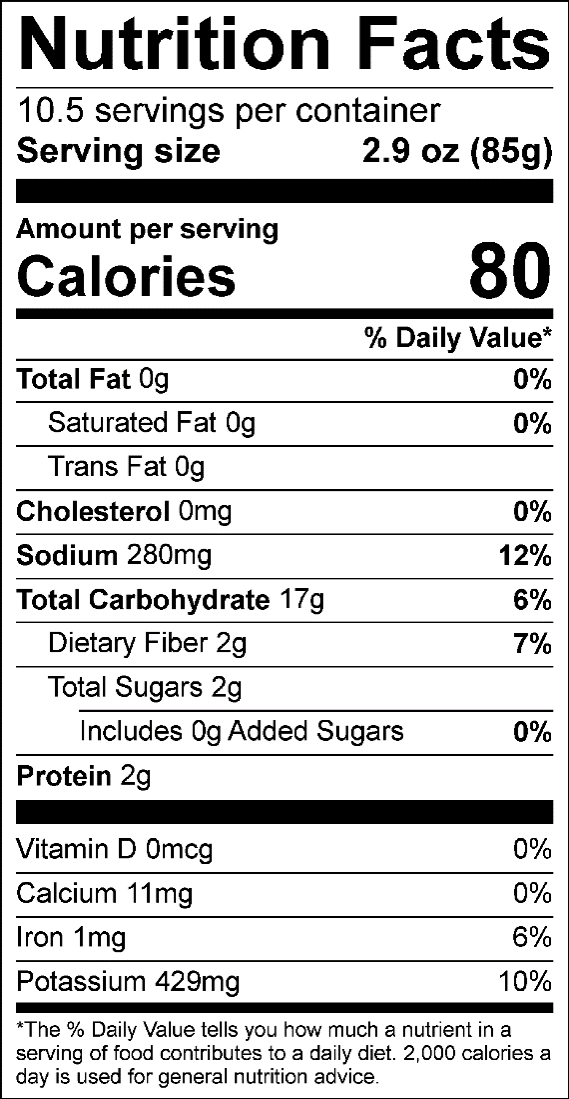 Yukon Gold Potato Blend Nutrition Facts