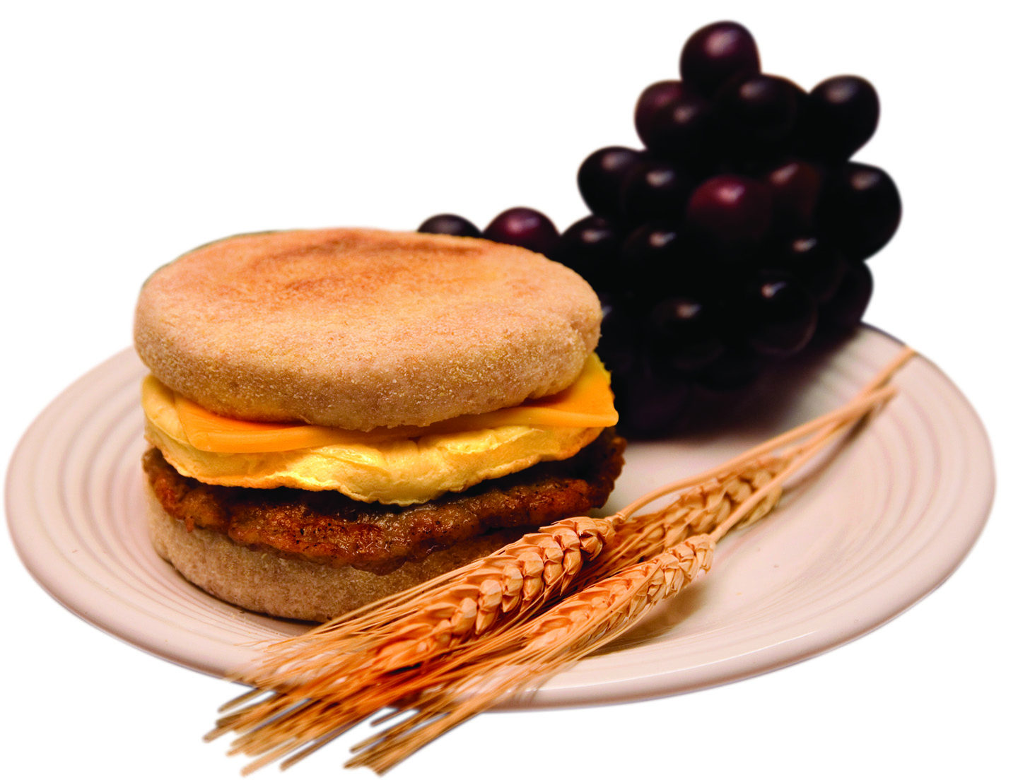 Sausage & Cheddar Cheese on Whole Wheat English Muffin