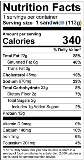 Sausage & Cheddar Cheese on Whole Wheat English Muffin Nutrition Facts